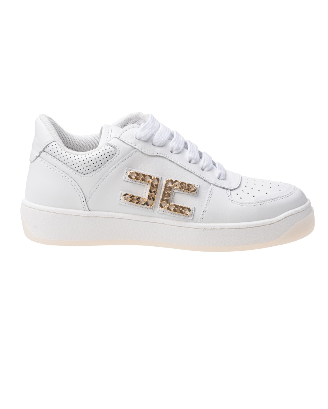 shop ELISABETTA FRANCHI Saldi Sneakers: Elisabetta Franchi sneakers con Logo.
Dettagli color oro.
Logo laterale.
Punta tonda.
Chiusura frontale con lacci.
Soletta con logo.
Suola in gomma.
Composizione: 100% pelle.
Made in Italy.. SA59H21E2-100 number 8062061